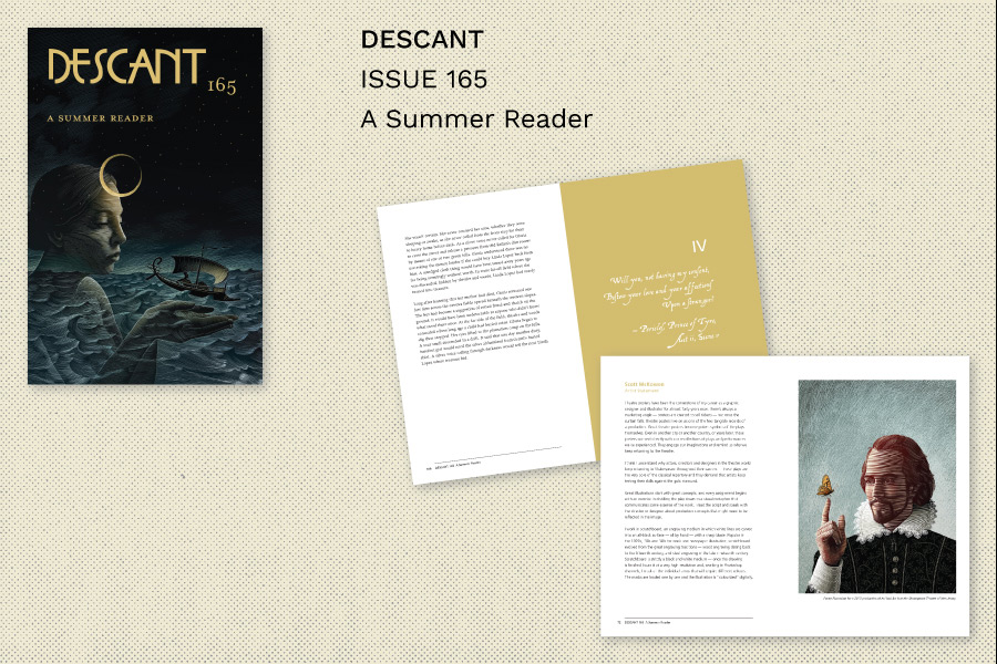Descant magazine issue 165 cover and sample spreads