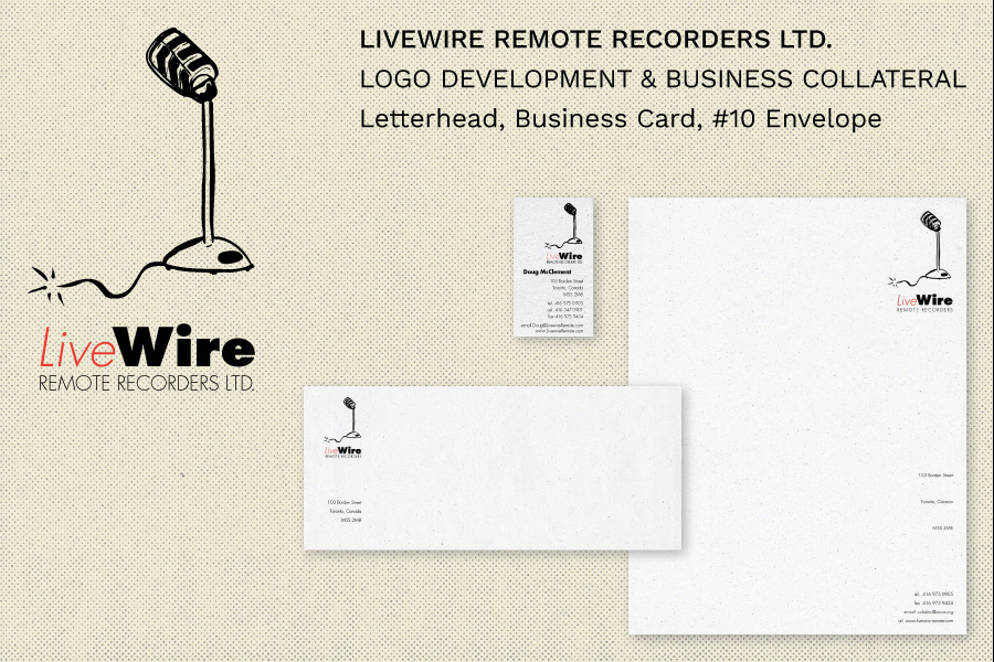 LiveWire Remote Recorders Ltd. Logo Development and Business Collateral